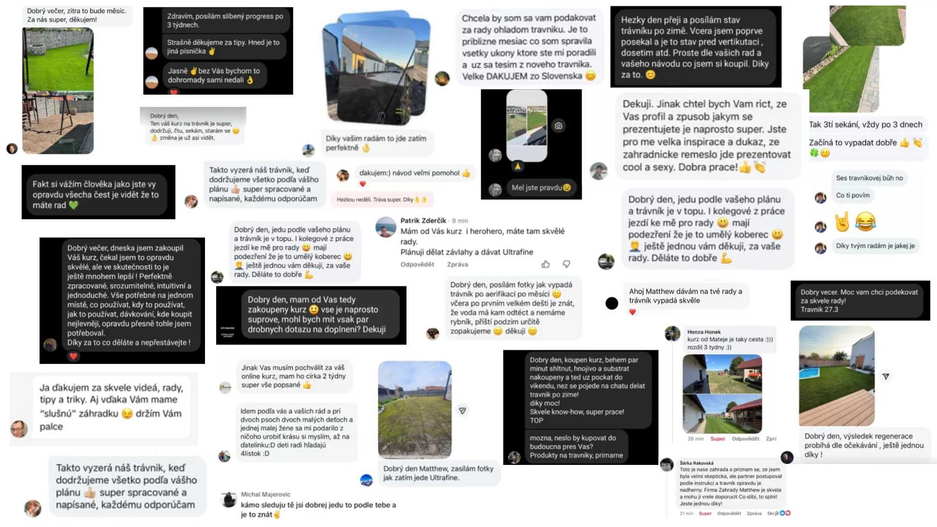 Recenze a hodnocení zákazníků kurzu péče o trávník